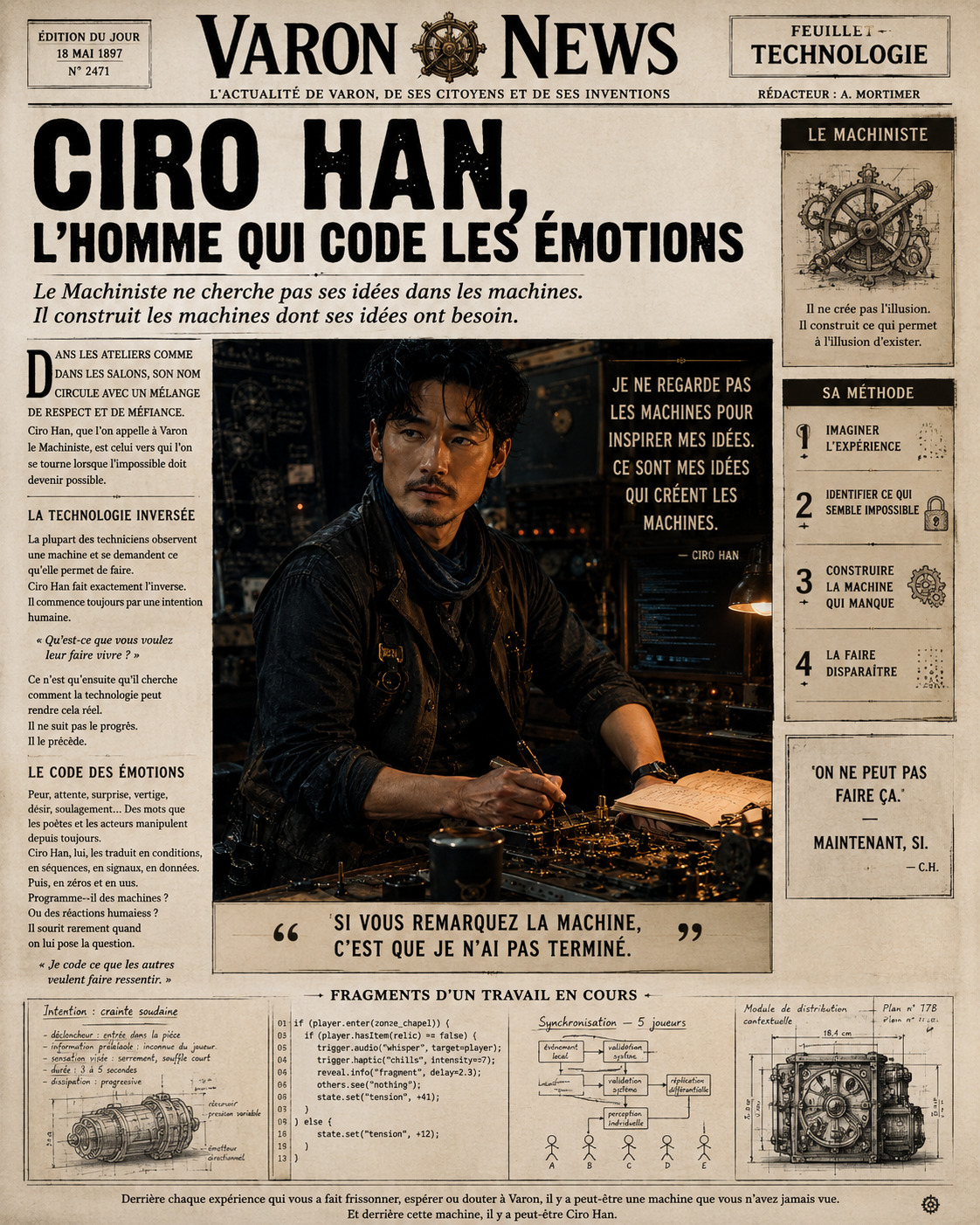 Article Varon News consacré à Ciro Han