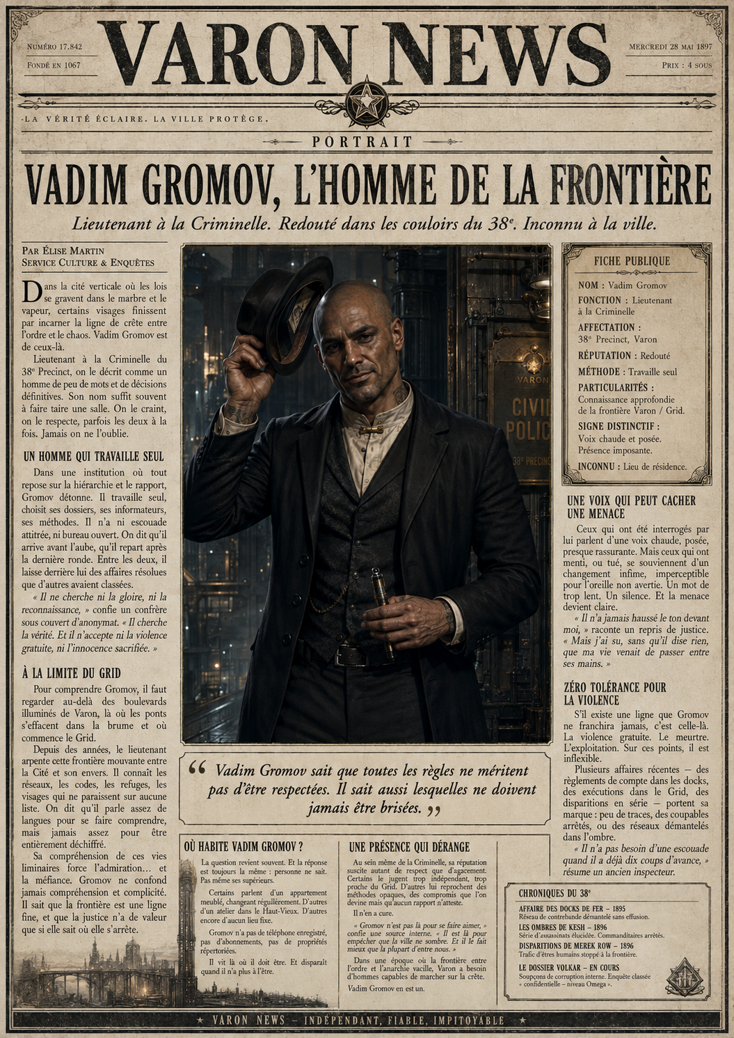 Article Varon News consacré à Vadim Gromov